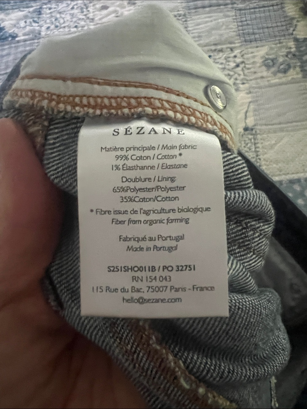NWT Blue Denim Sezane Belton Shorts, Size 40 (US 8) - Picture 9 of 9